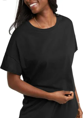 Hanes Women's Originals Boxy T-Shirt with Rolled Sleeves, 100% Cotton Crop Top