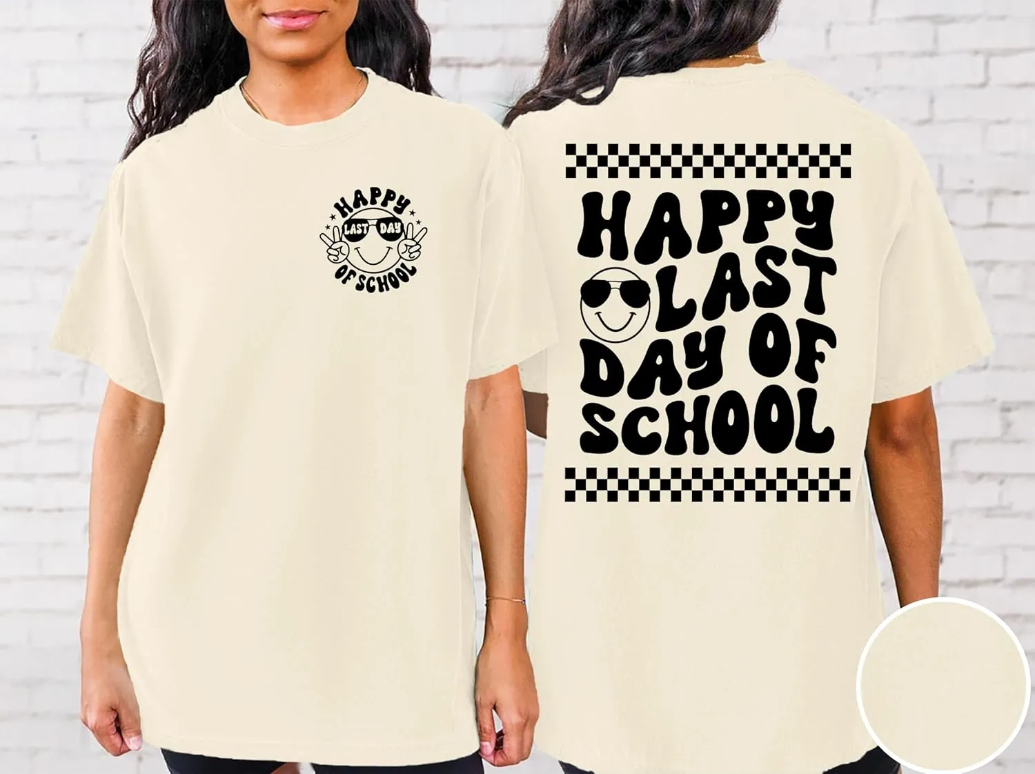 Happy Last Day of School Shirt: Oversized Teacher Tshirt Women Graduation Tee Funny Summer Tops