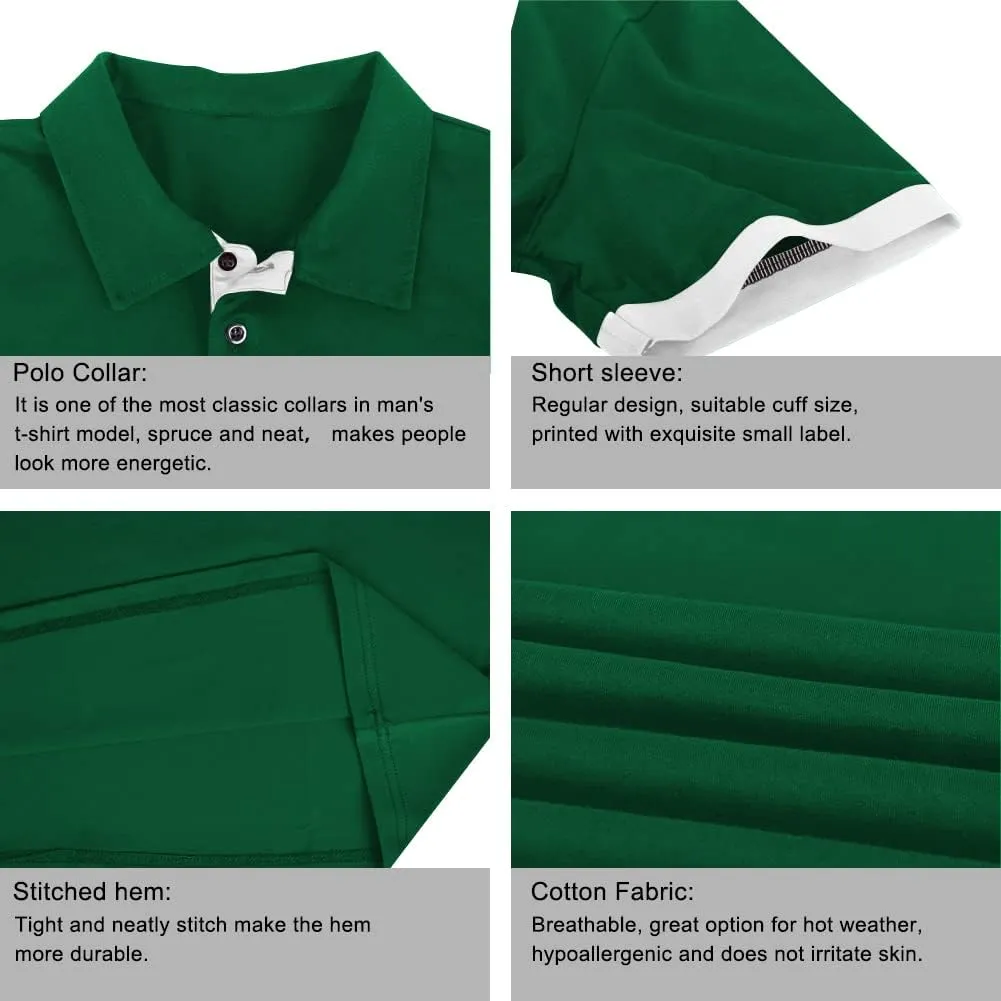 LOGEEYAR Men Polo Shirt Slim Fit Short Sleeve Cotton Golf Shirt Solid Performance Casual T-Shirts