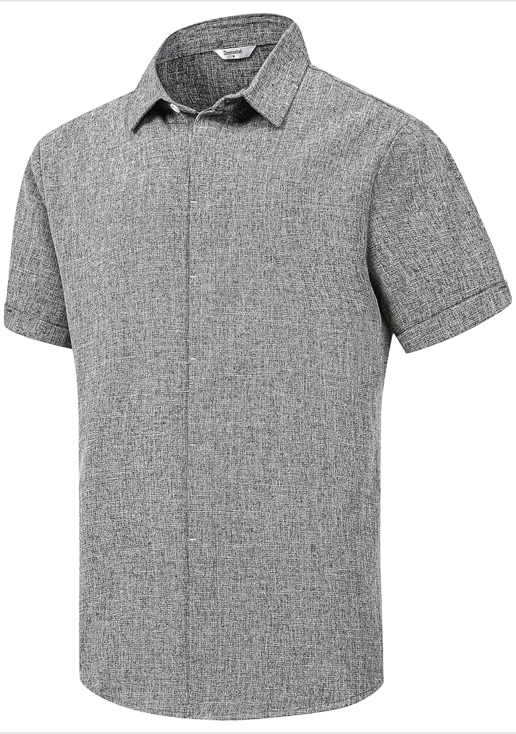 Men's Linen Shirts Short Sleeve Casual Shirts Button Down Shirt for Men Beach Summer Wedding Shirt