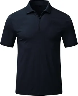 MoFiz Men's Zipper Polo Golf Shirts Casual Dry Fit Short Sleeve Polo T Shirt Sports Outdoor Hiking Shirt for Men