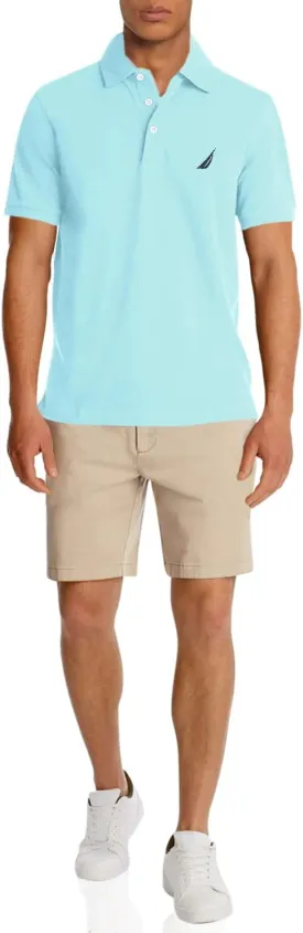 Nautica Men's Short Sleeve Solid Stretch Cotton Pique Polo Shirt