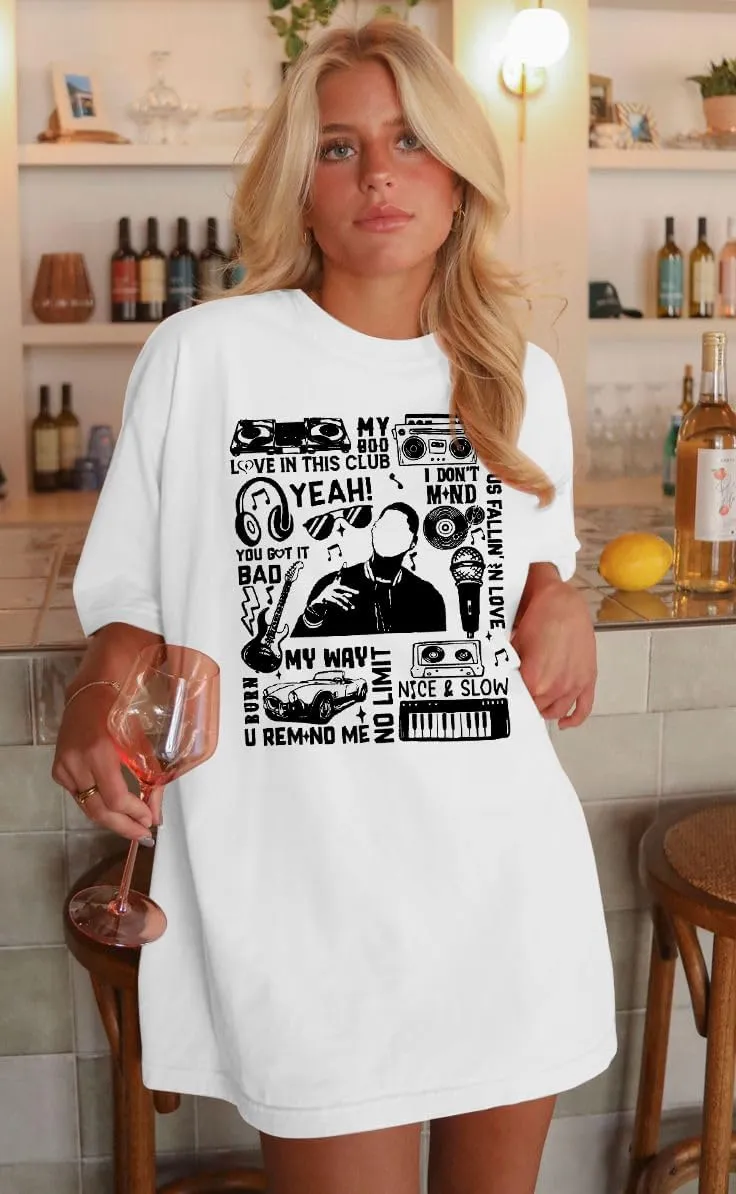 Oversized R&B Concert Outfits Women: Vintage Rock and Roll Shirts Hip Hop Graphic Tees Music Lover Gift Top