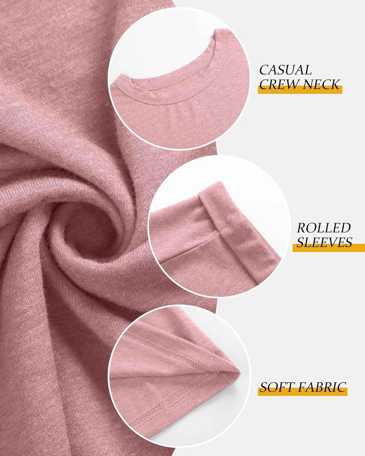 Riyiper 3 Pack Women's Oversized T Shirt Cotton Half Sleeve Summer Tees Casual Loose Fit Crew Neck Basic Tops