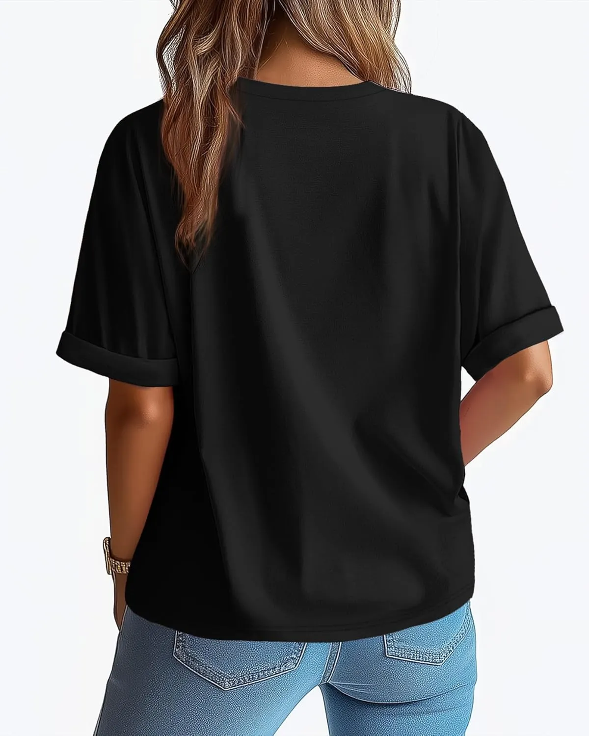 Riyiper 3 Pack Women's Oversized T Shirt Cotton Half Sleeve Summer Tees Casual Loose Fit Crew Neck Basic Tops