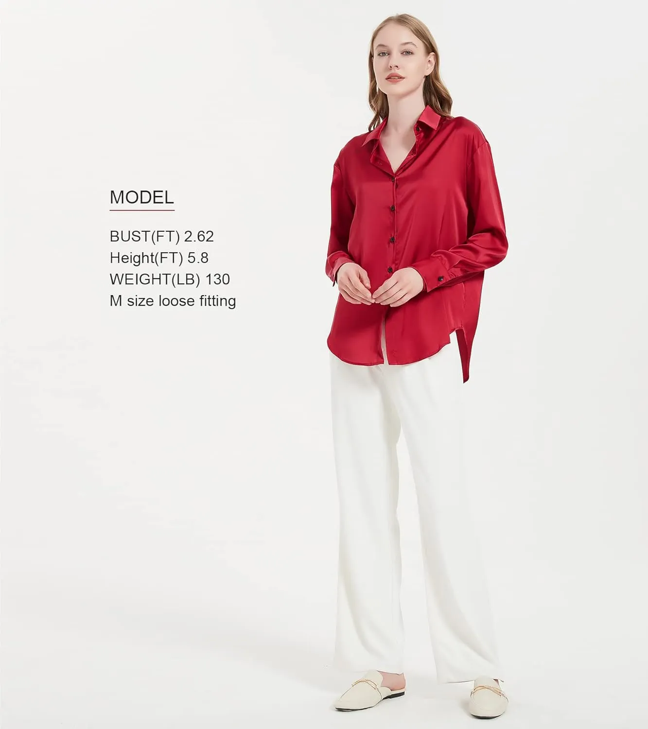 Satin Blouse for Women, Womens Button Down Shirts Long Sleeve Silk Tops Business Casual Outfits Fashion 2023