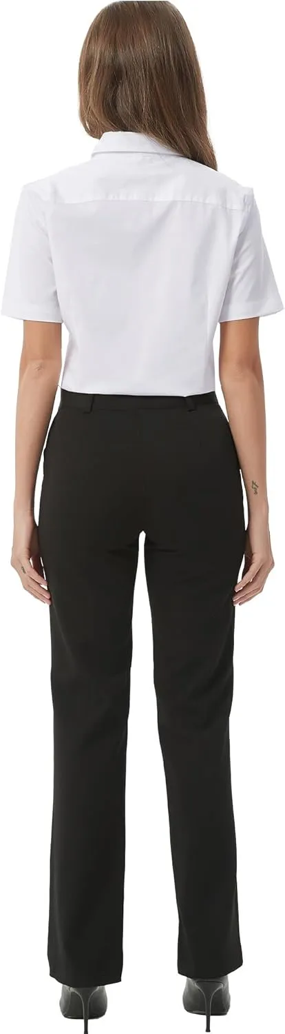 Women's Slim-Fit Button Down Shirts Stretchy Cotton Long Sleeve Work Blouse