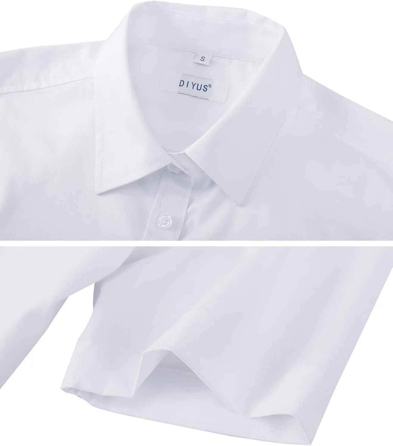 Women's Slim-Fit Button Down Shirts Stretchy Cotton Long Sleeve Work Blouse