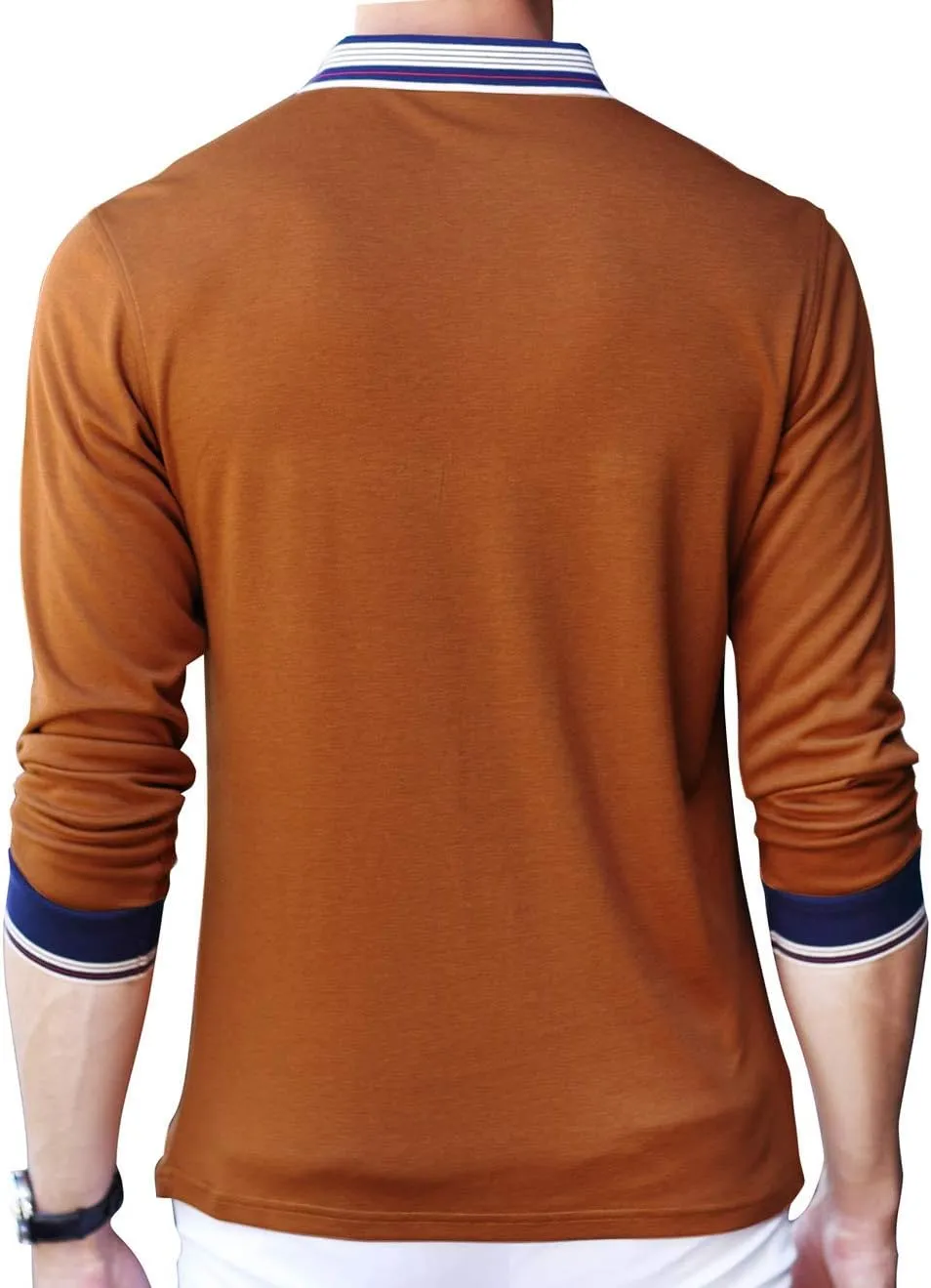 XTAPAN Men's Polo Shirt Casual Long Short Sleeve Classic Fashion Polo Cotton T Golf Sport Shirt
